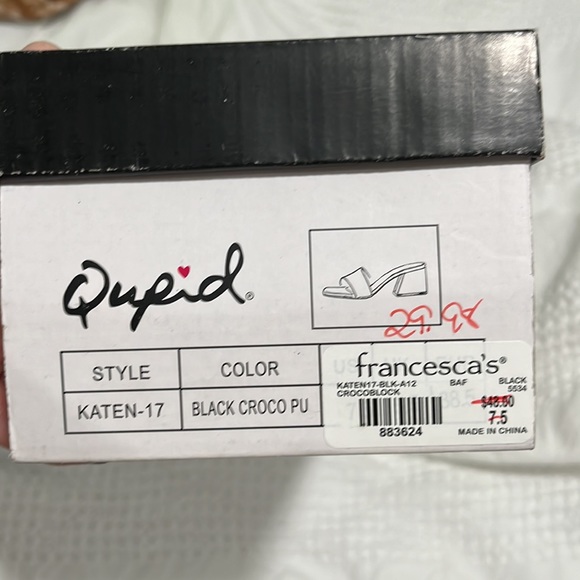 Qupid Black Croc Katen Mule - Picture 4 of 5